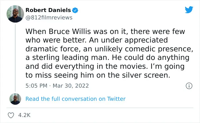 30 Reactions Celebrities Had When They Found Out Bruce Willis Had To Retire Due To Developing Aphasia