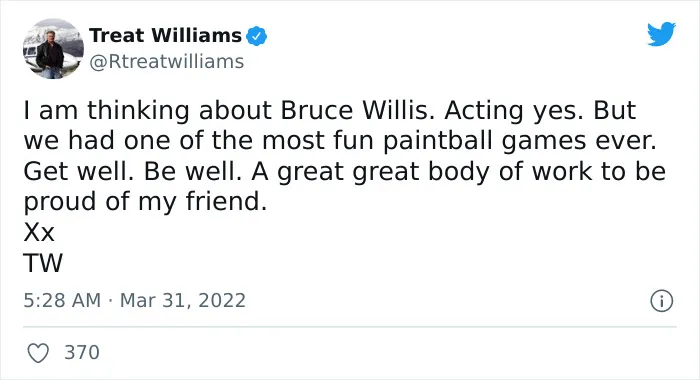 30 Reactions Celebrities Had When They Found Out Bruce Willis Had To Retire Due To Developing Aphasia