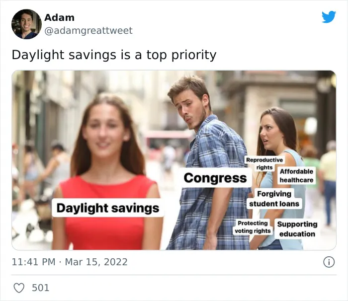 The US Senate Just Voted To Make Daylight Saving Time Permanent In 2023, And Here Are 30 Of People's Best Reactions