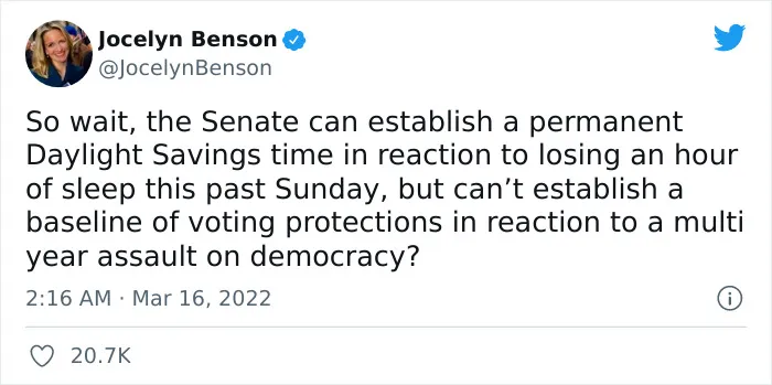 The US Senate Just Voted To Make Daylight Saving Time Permanent In 2023, And Here Are 30 Of People's Best Reactions