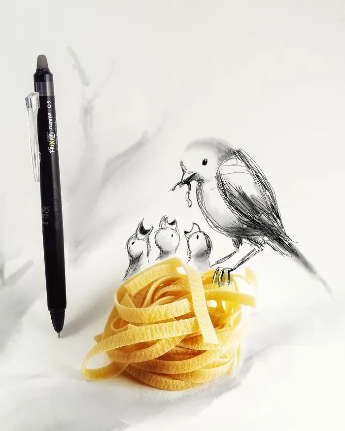 Life in a Notebook: This Prague-Based Artist Draws Interactive Illustrations Using Everyday Objects (70 New Pics)