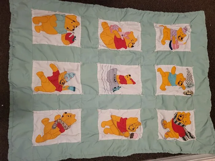 A Beautiful Handmade  Pooh Bear Blanket