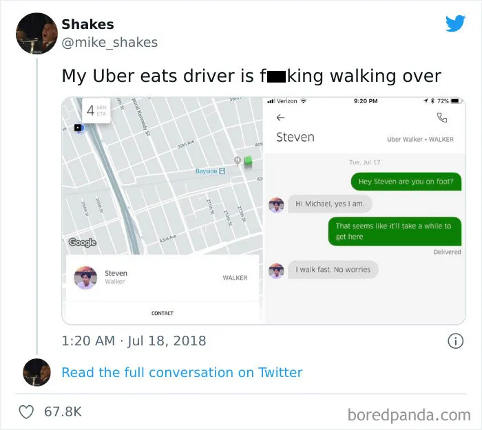 35 Texts From Food Delivery Workers That Might Make You Laugh