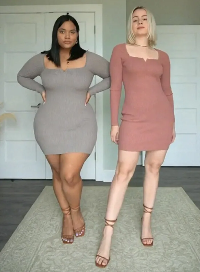 “Estilo, no talla”: Estas dos amigas muestran cómo se ve el mismo atuendo en diferentes tipos de cuerpos (30 imágenes nuevas)