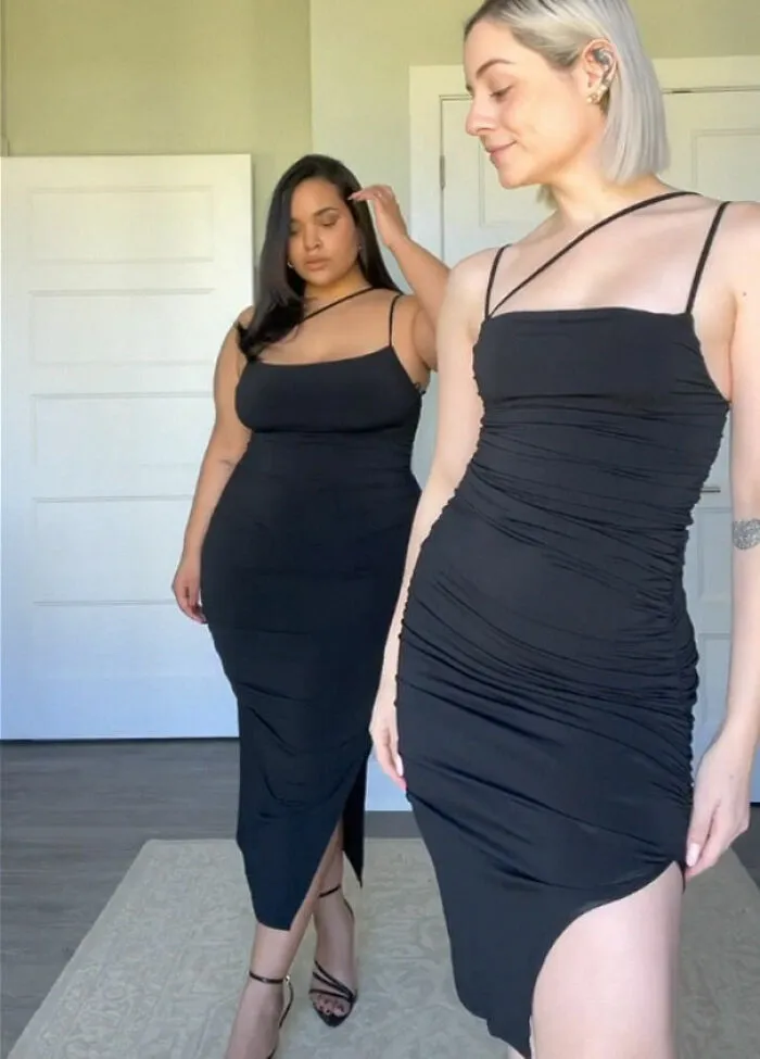 “Estilo, no talla”: Estas dos amigas muestran cómo se ve el mismo atuendo en diferentes tipos de cuerpos (30 imágenes nuevas)