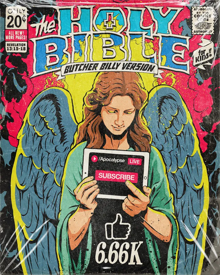 Collection Of The Creepiest Bible Stories As Vintage Comic Books I Created For Kids (18 Pics)