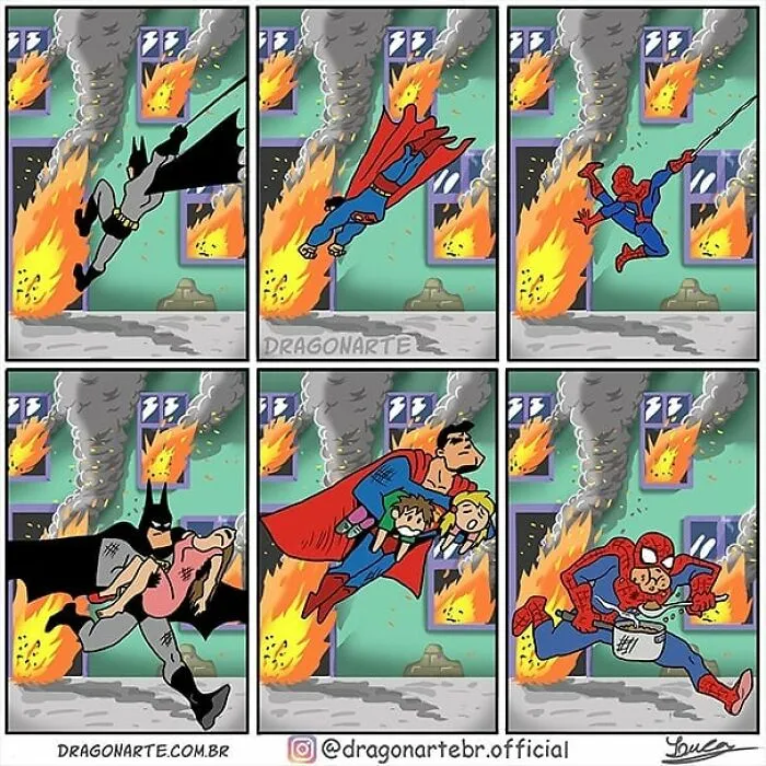 34 Divertidas situaciones a las que se enfrentan los superhéroes cuando nadie los ve