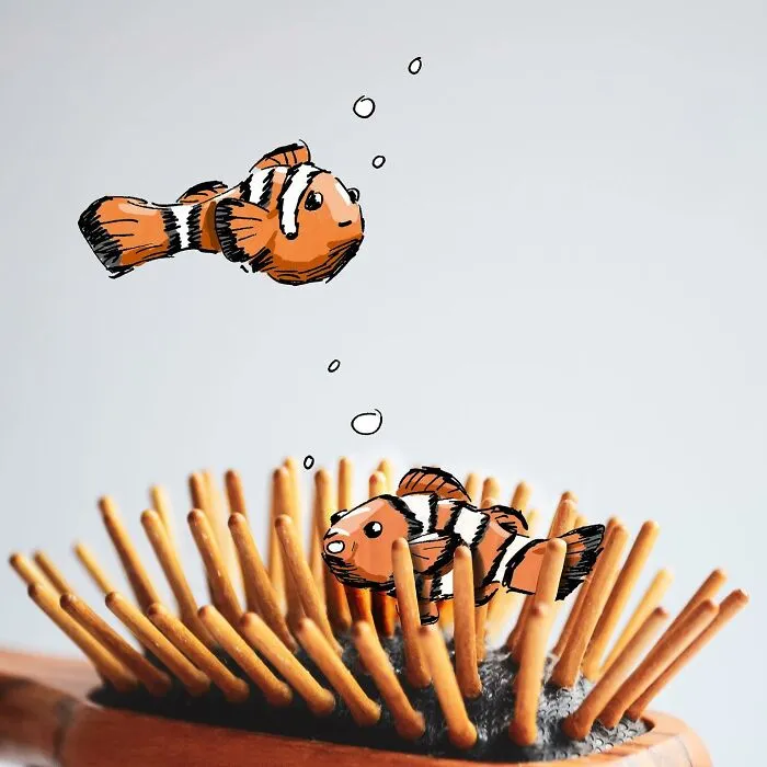 Life in a Notebook: This Prague-Based Artist Draws Interactive Illustrations Using Everyday Objects (70 New Pics)