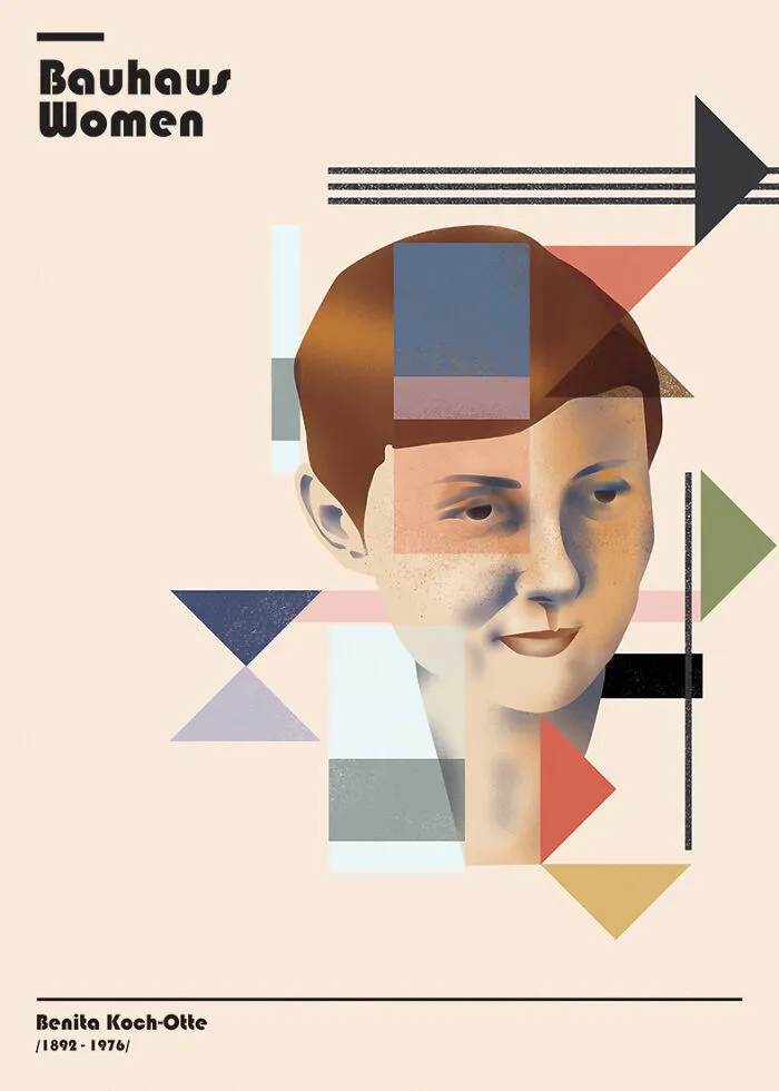 Bauhaus Women: To Celebrate The 8th Of March, I Created 16 Illustrations Dedicated To Significant Women In History