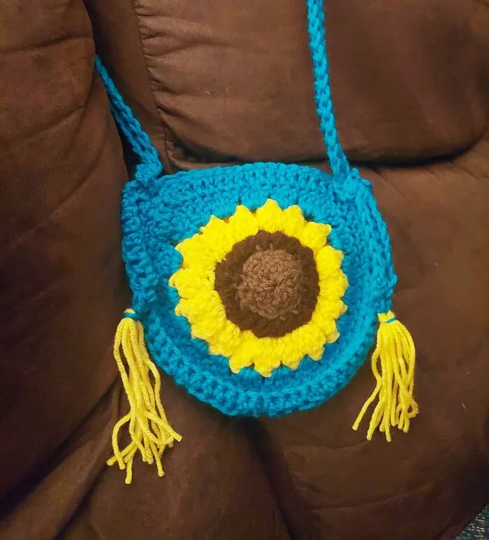 Crochet Sunflower Ukraine Bag