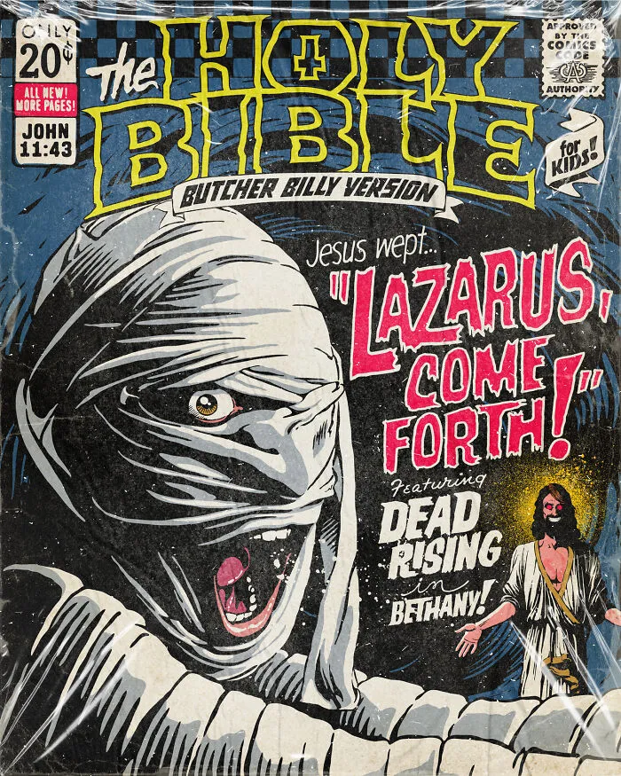 Collection Of The Creepiest Bible Stories As Vintage Comic Books I Created For Kids (18 Pics)