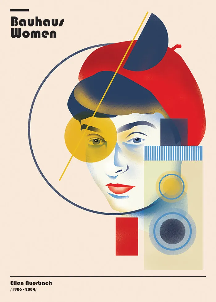 Bauhaus Women: To Celebrate The 8th Of March, I Created 16 Illustrations Dedicated To Significant Women In History