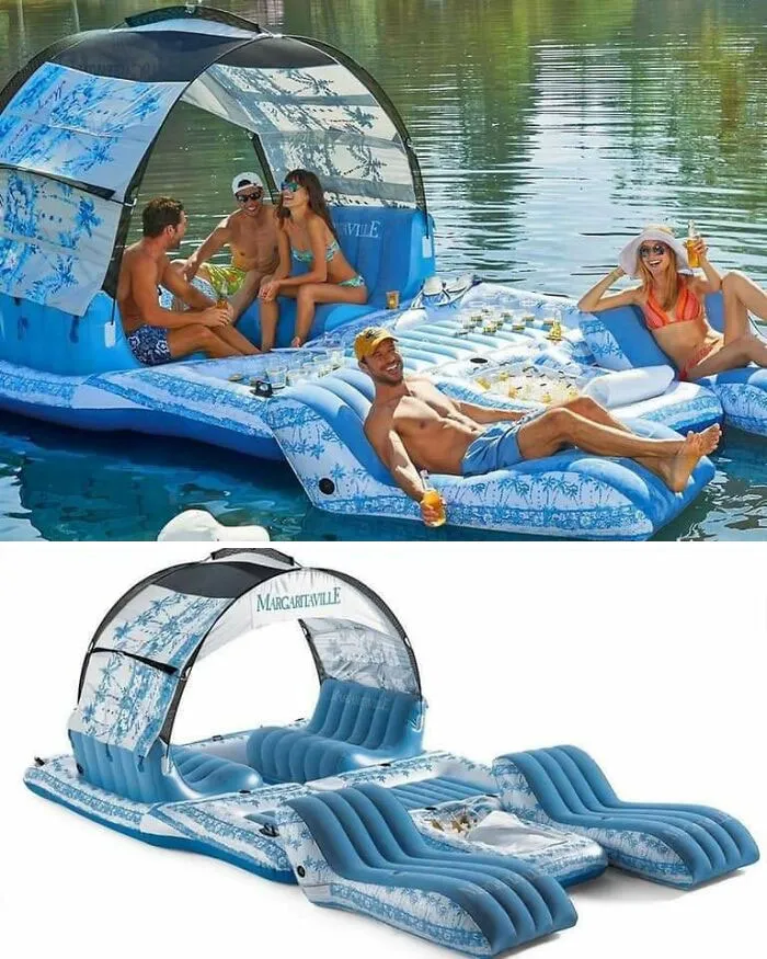 Un inflable para poder relajarse en el agua 