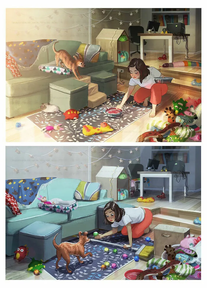 Si aún no sabes qué mascota elegir, las ilustraciones de esta artista te ayudarán a decidir