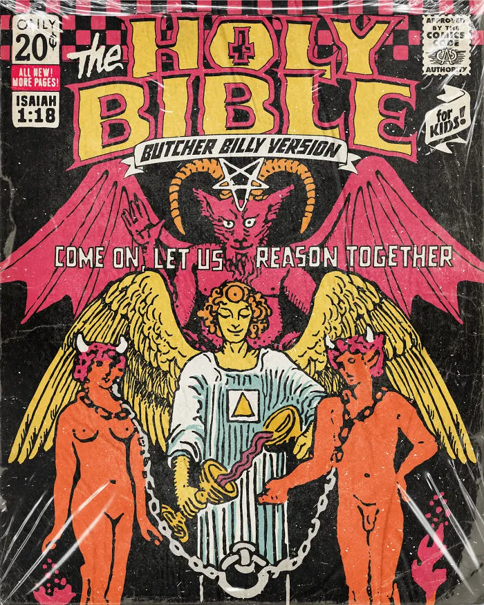 Collection Of The Creepiest Bible Stories As Vintage Comic Books I Created For Kids (18 Pics)