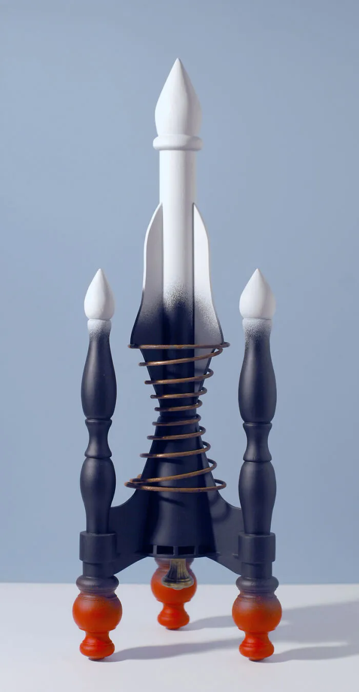 I Created A Series Of Fantasy Model Rockets Made From Waste Found In The Empty Streets (13 Pics)