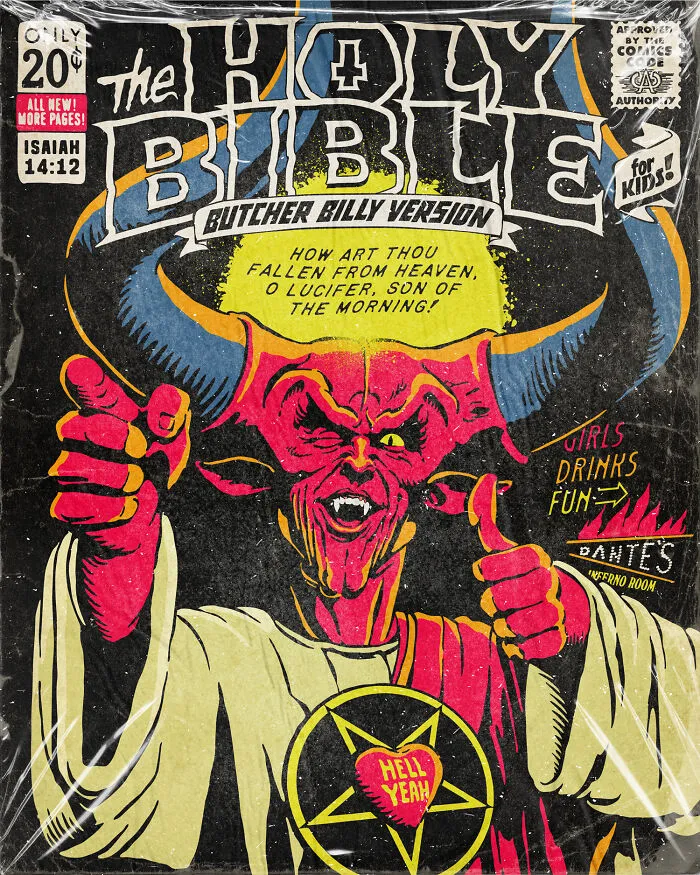 Collection Of The Creepiest Bible Stories As Vintage Comic Books I Created For Kids (18 Pics)