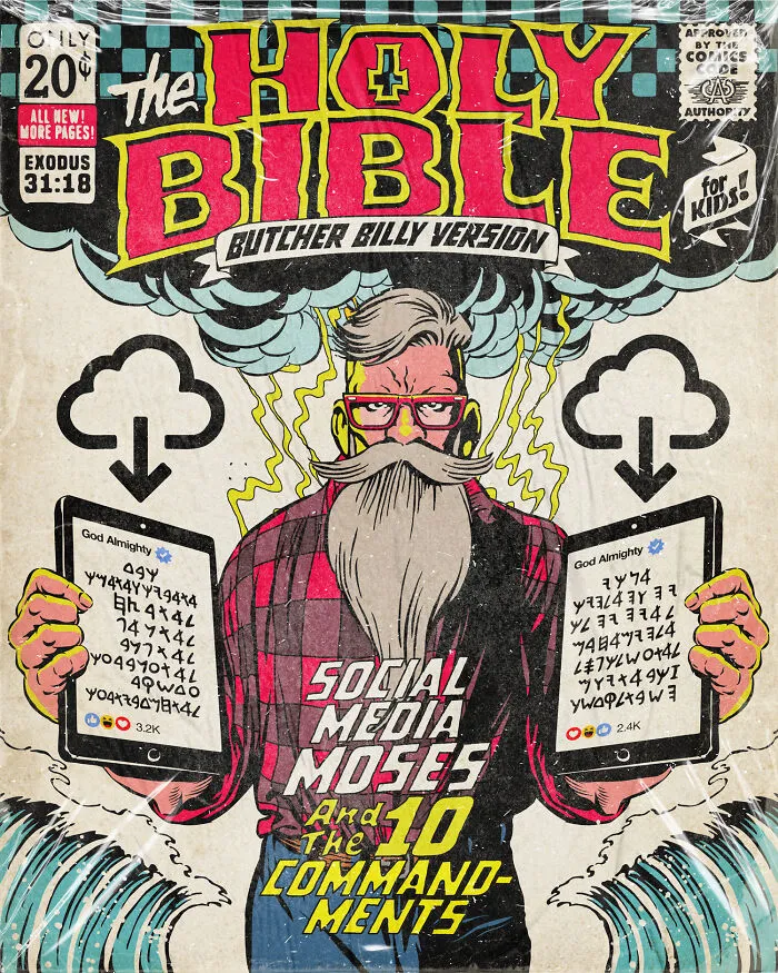 Collection Of The Creepiest Bible Stories As Vintage Comic Books I Created For Kids (18 Pics)