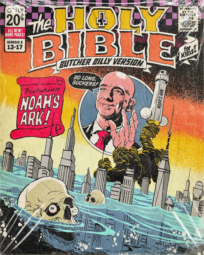 Collection Of The Creepiest Bible Stories As Vintage Comic Books I Created For Kids (18 Pics)