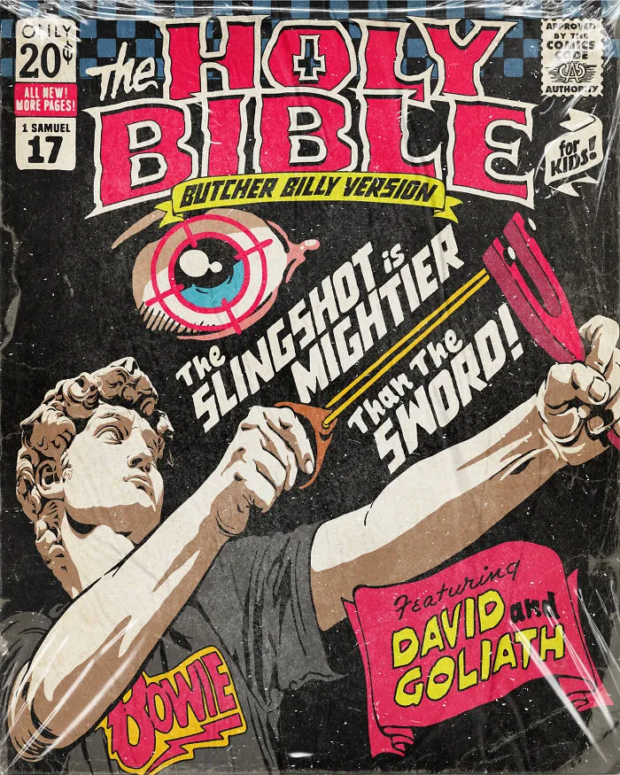 Collection Of The Creepiest Bible Stories As Vintage Comic Books I Created For Kids (18 Pics)