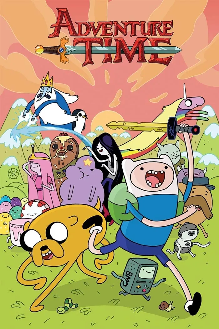Poster for Adventure Time featuring character Finn and Jake