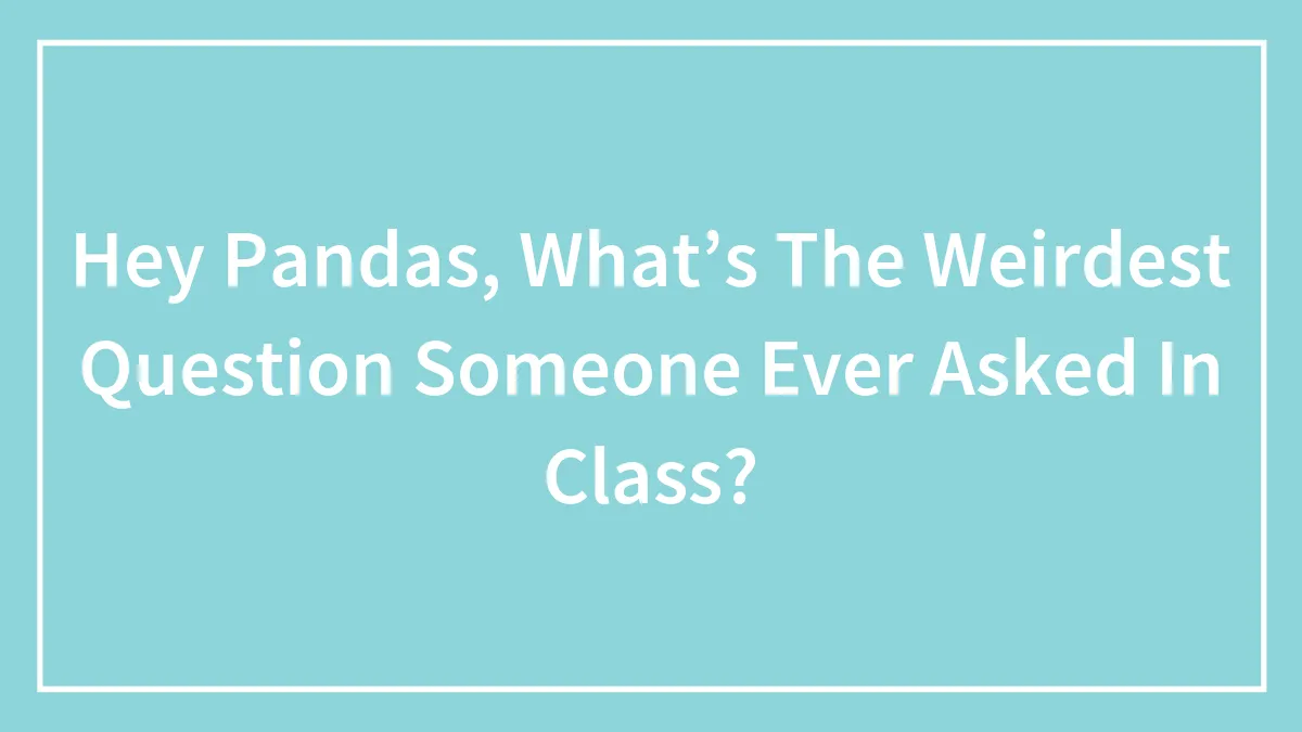 Hey Pandas, What’s The Weirdest Question Someone Ever Asked In Class?