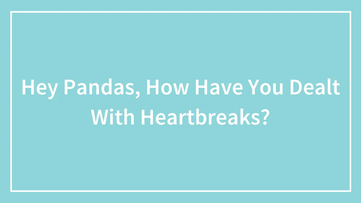 Hey Pandas, How Have You Dealt With Heartbreaks? (Closed)