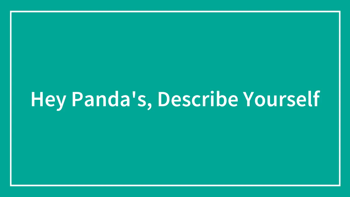 Hey Panda's, Describe Yourself