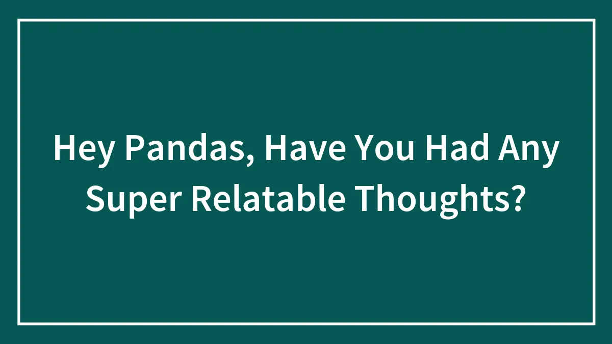 Hey Pandas, Have You Had Any Super Relatable Thoughts?