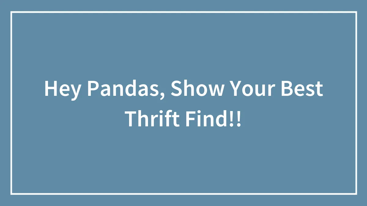 Hey Pandas, Show Your Best Thrift Find!!
