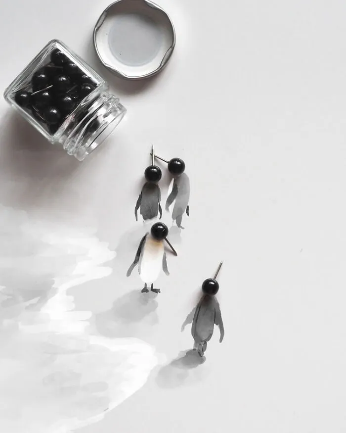 Life in a Notebook: This Prague-Based Artist Draws Interactive Illustrations Using Everyday Objects (70 New Pics)