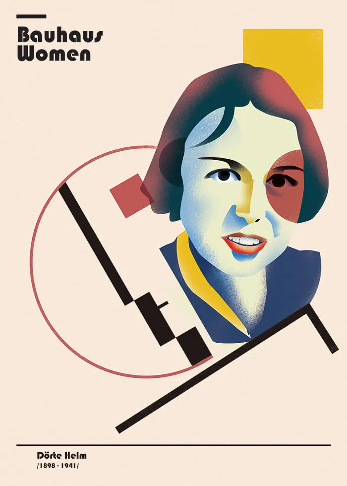 Bauhaus Women: To Celebrate The 8th Of March, I Created 16 Illustrations Dedicated To Significant Women In History