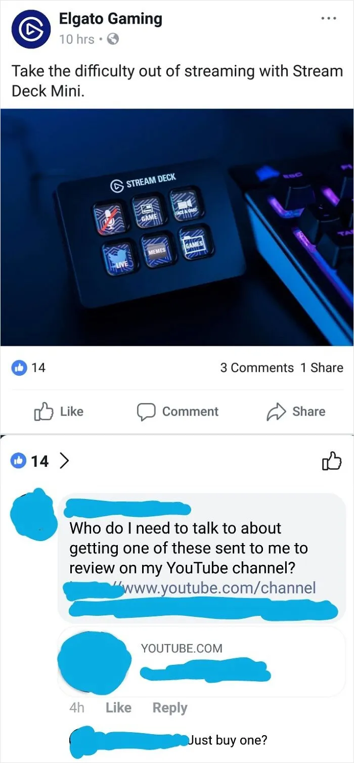 I Think You Need An Actual Influence Before You Can Have Free Stuff