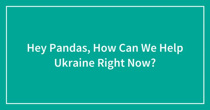 Hey Pandas, How Can We Help Ukraine Right Now? (Closed)