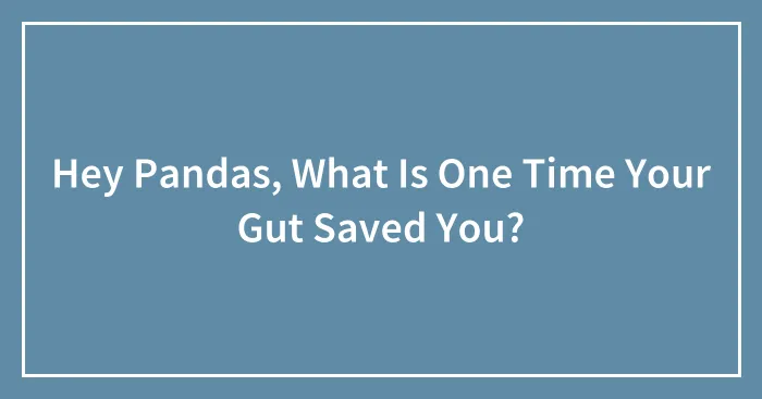 Hey Pandas, What Is One Time Your Gut Saved You?