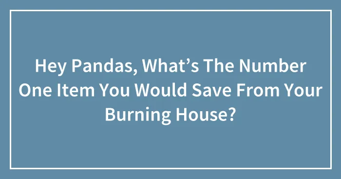 Hey Pandas, What’s The Number One Item You Would Save From Your Burning House?