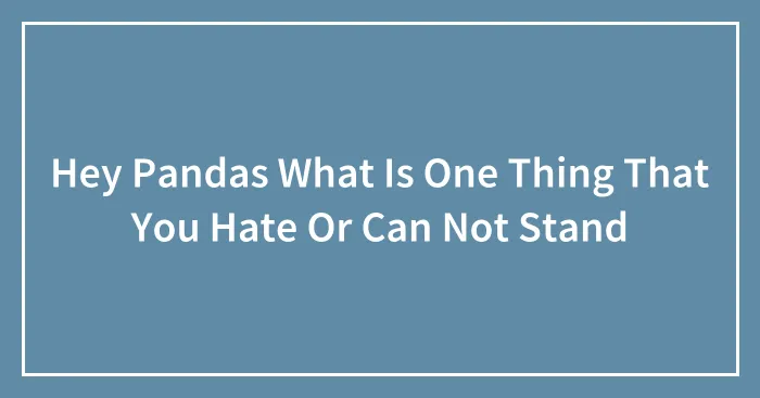 Hey Pandas What Is One Thing That You Hate Or Can Not Stand