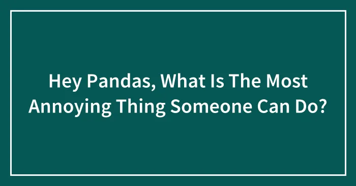 Hey Pandas, What Is The Most Annoying Thing Someone Can Do?