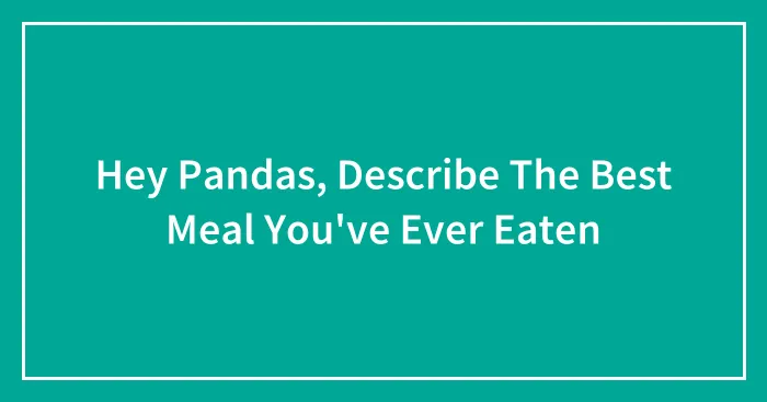 Hey Pandas, Describe The Best Meal You've Ever Eaten