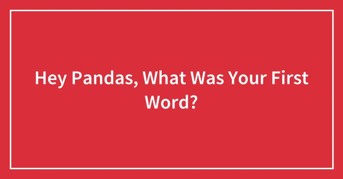 Hey Pandas, What Was Your First Word? (Closed)