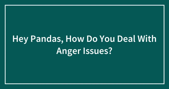 Hey Pandas, How Do You Deal With Anger Issues? (Closed)