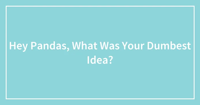 Hey Pandas, What Was Your Dumbest Idea?