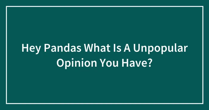 Hey Pandas What Is A Unpopular Opinion You Have? (Closed)