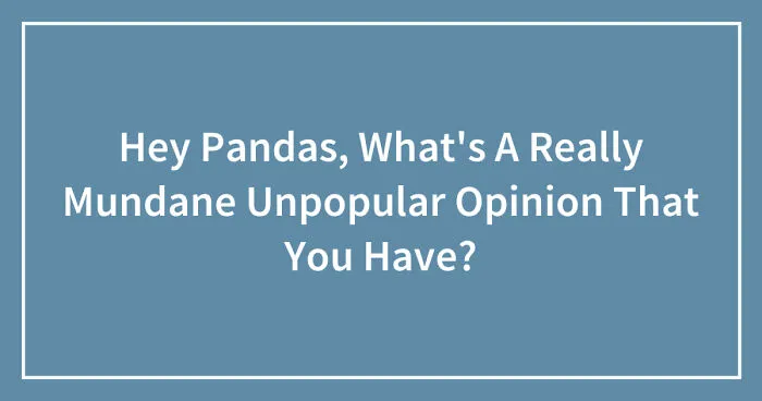 Hey Pandas, What's A Really Mundane Unpopular Opinion That You Have? (Closed)
