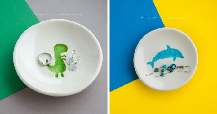 I Made Unique Design Ceramics Dishes With Molting Glass.