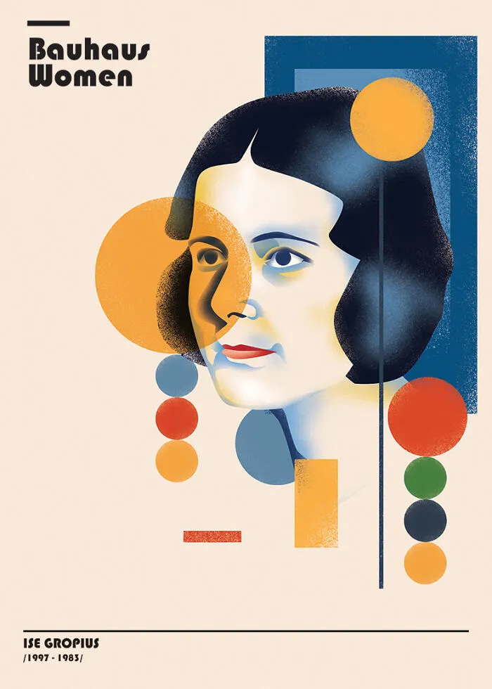 Bauhaus Women: To Celebrate The 8th Of March, I Created 16 Illustrations Dedicated To Significant Women In History