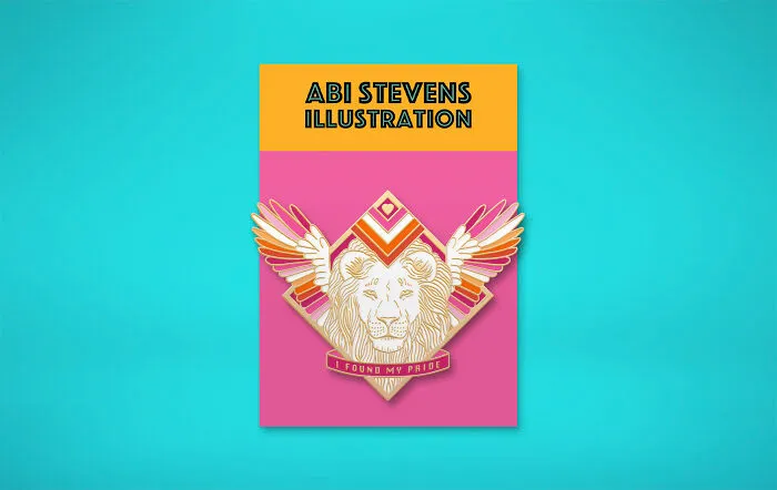 Lesbian Pride Enamel Pin Mock-Up