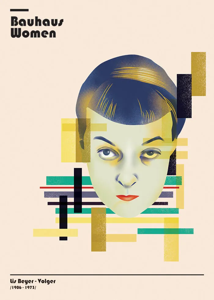 Bauhaus Women: To Celebrate The 8th Of March, I Created 16 Illustrations Dedicated To Significant Women In History