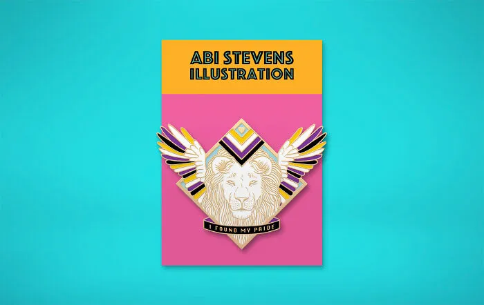 Non-Binary Pride Enamel Pin Mock-Up