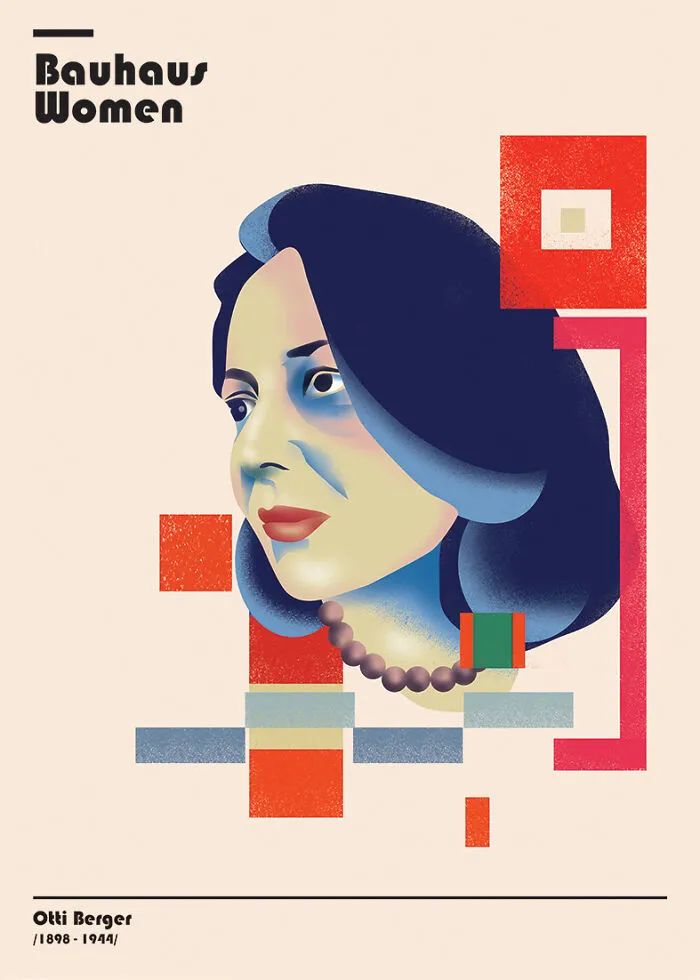 Bauhaus Women: To Celebrate The 8th Of March, I Created 16 Illustrations Dedicated To Significant Women In History